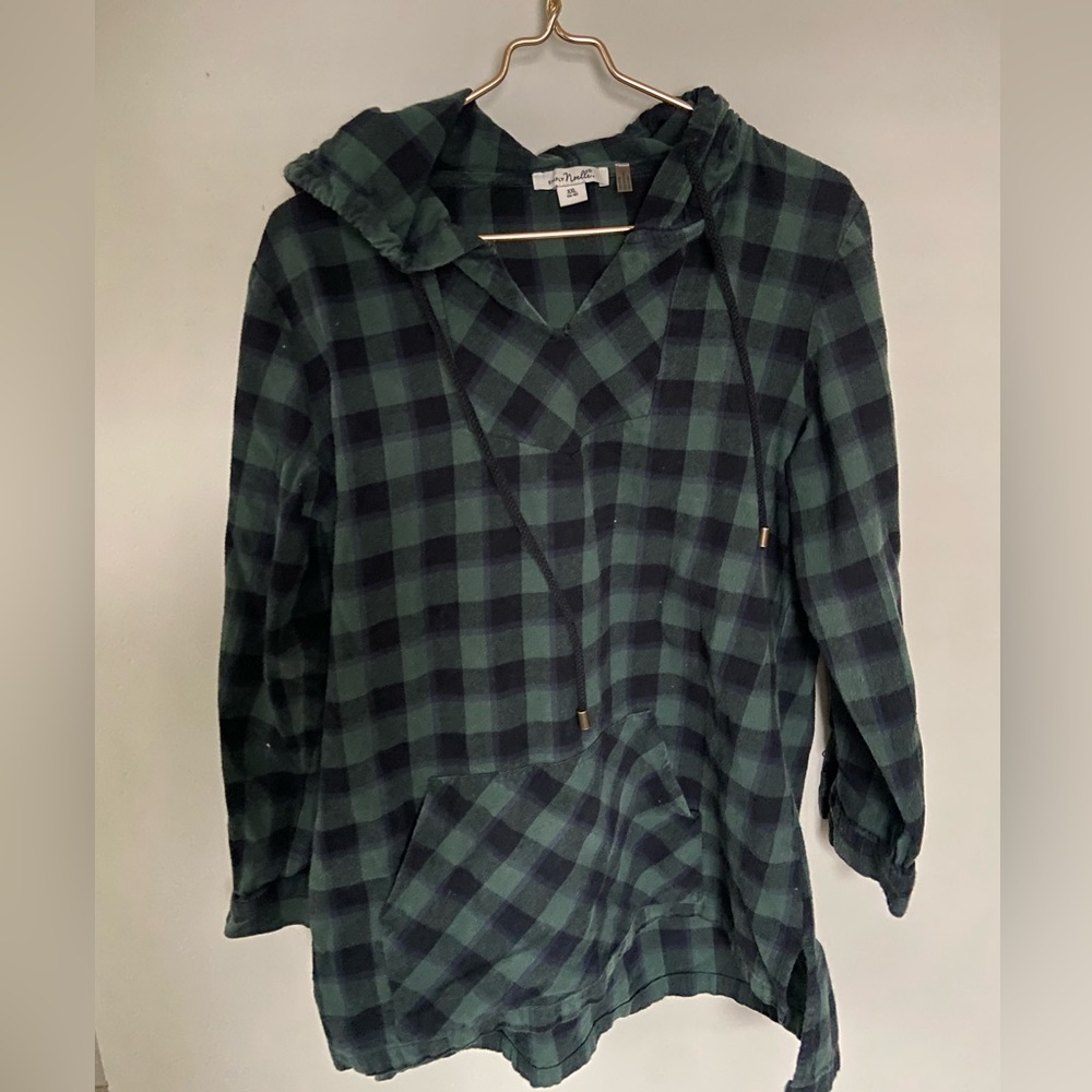 Simply noelle plaid flannel sweatshirt hoodie